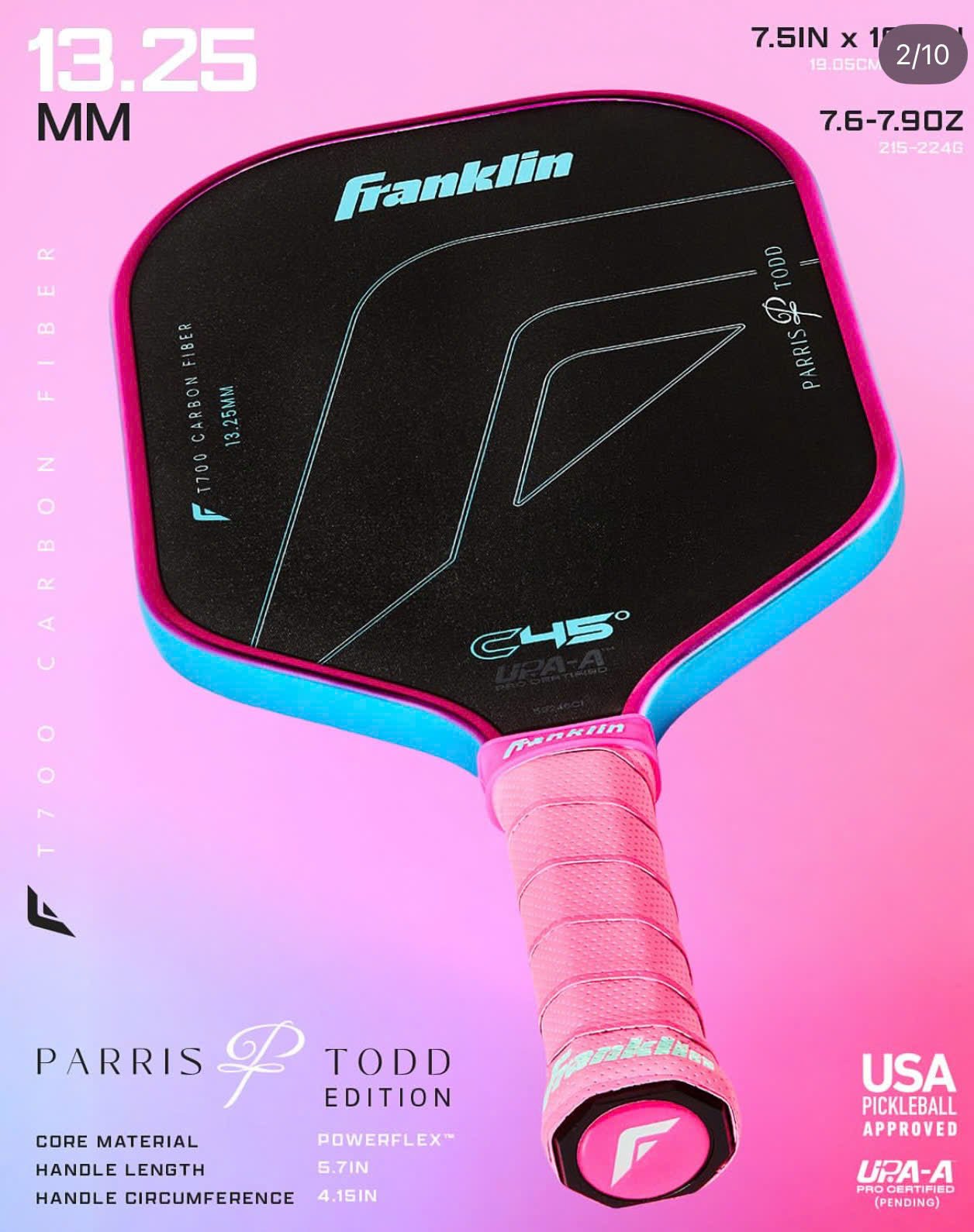 Vợt Pickleball Franklin C45° Parris Todd Edition