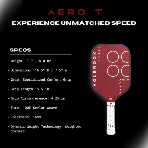 Vợt Pickleball Holbrook Pro - Aero Kevlar T 16mm