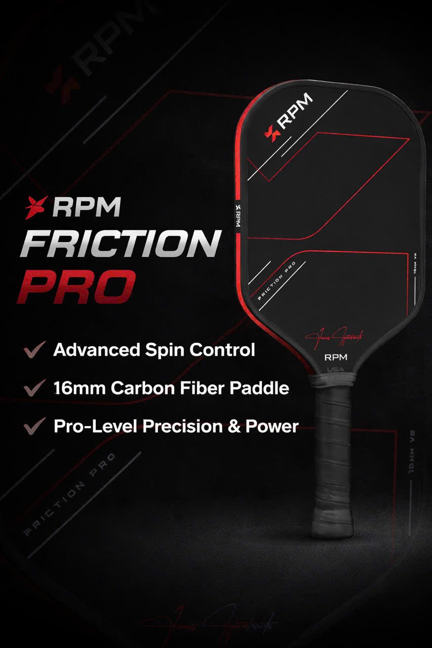 Vợt Pickleball RPM FRICTION PRO 16MM Elongated V2 James Ignatowich Signature
